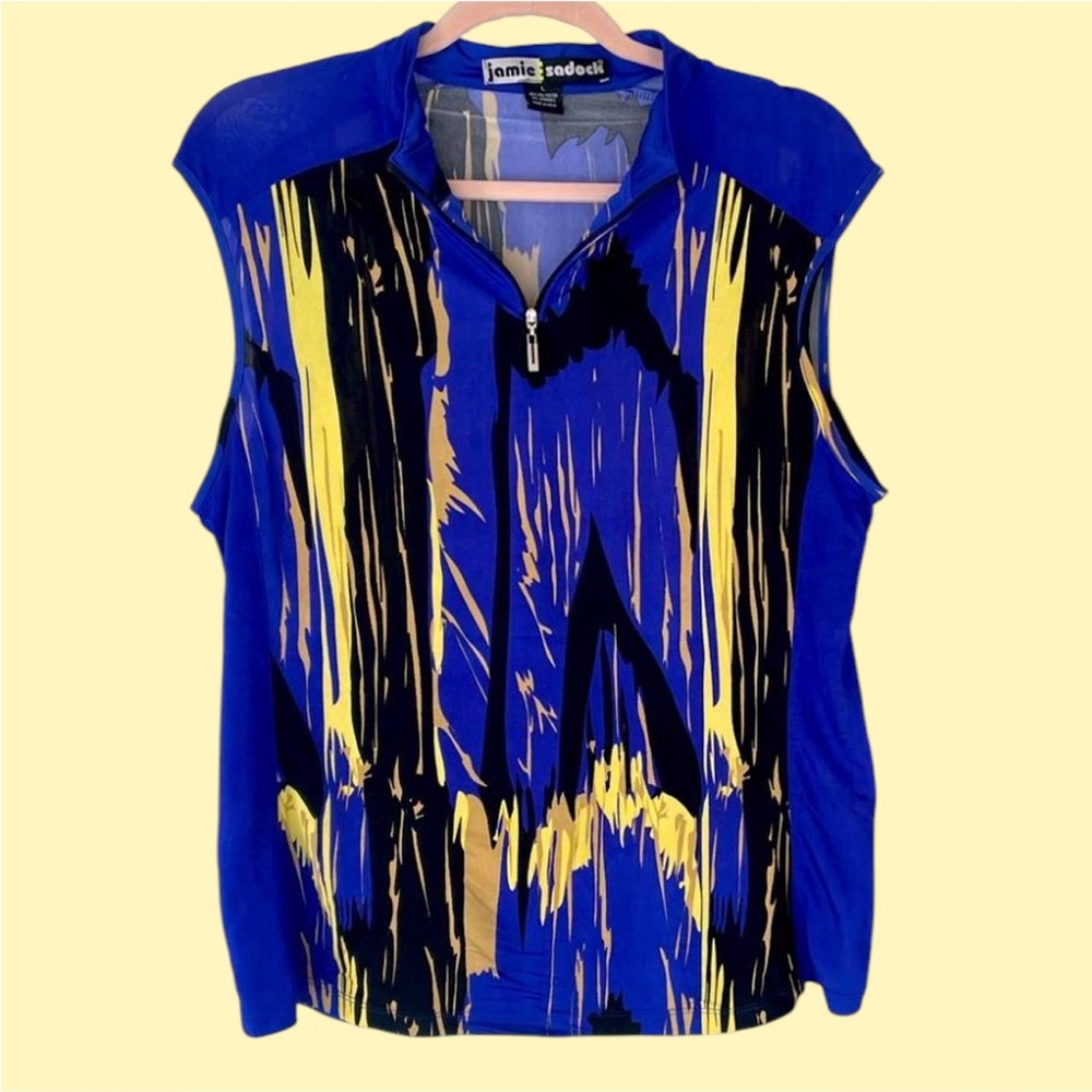 Jamie Sadock Blue and Yellow Tank Top